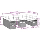 vidaXL 10-dijelni set vrtnih sofa od poliratana s jastucima smeđi | shoptok.hr