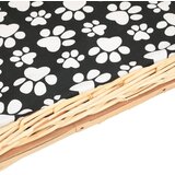  Košara za pse s jastukom 50 x 33 x 30 cm od prirodne vrbe | Shoptok.si