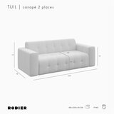 Rodier Siva žametna sedežna garnitura 223 cm Tuil – | Shoptok.si