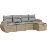 Maison Chic Seti vrtnega pohištva - Vrtna garnitura - Vrtni pohištvo set 5-delna z blazinami bež poli ratan, (21815146) | Shoptok.si