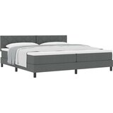 vidaXL Postelja s vzmetnico Temno siva 200x200 cm Tkanina | Shoptok.si