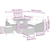  Vrtna sedežna garnitura z blazino s shranjevanjem 8 pcs Siva, (5000134842) | Shoptok.si