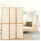  Zložljiv 3-delni paravan japonski stil 120x170 cm bele barve | Shoptok.si