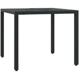  3-dijelni bistro set s jastucima crni od poliratana | shoptok.hr