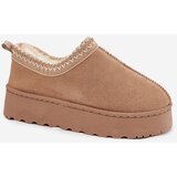 Boto Low Women's Snow Boots With Embroidery On Platform Beige Taliah | shoptok.hr