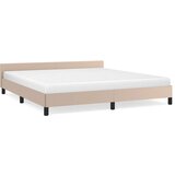Maison Chic Posteljni okvir - Dvoposteljna postelja - Zakonska postelja z vzglavjem brez vzmetnice kapučino 160x200 cm, (21694707) | Shoptok.si