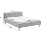 Livetastic OBLAZINJENA POSTELJA 140 cm x 200 cm , tekstil svetlo siva | Shoptok.si