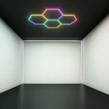 Hexagon LED tube 4 heads RGB 12V 410mm 19pcs
