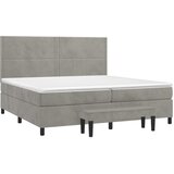  Krevet s oprugama i madracem svjetlosivi 200x200 cm baršunasti | shoptok.hr