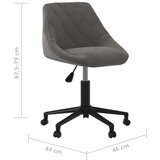  Okretna uredska stolica tamnosiva baršunasta | shoptok.hr