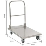 vidaXL Kolica s platformom srebrna 82 x 53 x 86 od nehrđajućeg čelika | shoptok.hr
