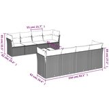  9-dijelni set vrtnih sofa s jastucima crni od poliratana | shoptok.hr