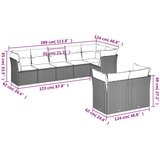  8-dijelni set vrtnih sofa od poliratana s jastucima bež | shoptok.hr