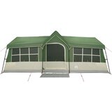vidaXL Kamping šotor z okni Zeleni 12-osebni vodoodporen | Shoptok.si