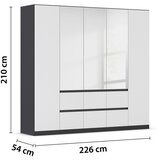 Rauch Möbel omara s klasičnimi vrati, siva, srebrne barve, bela | Shoptok.si