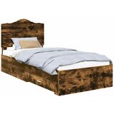 vidaXL konstrukcija postelje dimljeni oreh 90 x 200 cm konstruiran les, (5000102354) | Shoptok.si