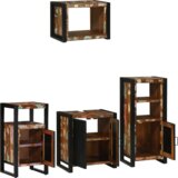 vidaXL Set namještaja za kupaonicu 4 pcs Čvrsto reciklirano drvo | shoptok.hr