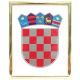 FOTEX Grb Republike Hrvatske metalni okvir srebrni, 30x40 cm | shoptok.hr