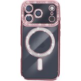 AVIZAR Ovitek za iPhone 17 Pro Max, združljiv z MagSafe, z okrasnim obrisom iz strasa, Šampanjec roza, (5000190512) | Shoptok.si