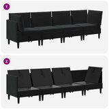  Komplet pohištva za dnevno sobo z blazino 4 pcs Črna Žamet, (5000272715) | Shoptok.si