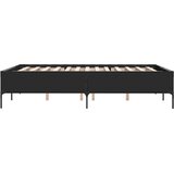  Okvir kreveta crni 140 x 200 cm od konstruiranog drva i metala | Eponuda.ba