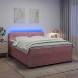  Boxspring krevet s madracem Ružičasta 200 x 200 cm Baršun | shoptok.hr
