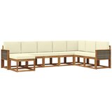vidaXL Zunanja garnitura za sedenje z blazino 8 pcs Naravna in smetana, (5000281977) | Shoptok.si