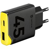 TACTICAL Minimi GaN stenski polnilec z USB-A in USB-C vhodoma 45W črno-rumene barve Cene