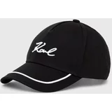 Karl Lagerfeld Bombažna bejzbolska kapa črna barva, 245W3408