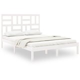  The Living Store Posteljni okvir bel iz trdnega lesa 150x200 cm - Posteljni Okvir, (21449817) | Shoptok.si