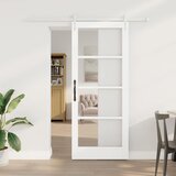  Klizna vrata 83 x 202 cm Masivna borovina i staklo Bijelo | shoptok.hr