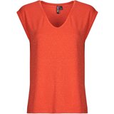 Pieces PCBILLO TEE LUREX STRIPES Crvena Cijene