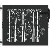 vidaXL Vrtna vrata Drugo Črna 105 x 100 cm Jeklo s prašnim premazom | Shoptok.si