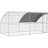  Kavez za piliće 2 pcs Srebrno 400 x 200 x 200 cm Čelik i PE | shoptok.hr