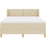 Box Spring Krevet s Madracem - Krem 140x190 cm Tkanina | shoptok.hr