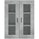 vidaXL Visoka komoda betonsko siva 69,5x34x180 cm inženirski les | Shoptok.si