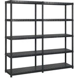 vidaXL Regal s policami 5-nadstropni črn 170x40x185 cm plastika Cene