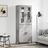 vidaXL Visoka komoda betonsko siva 69,5x34x180 cm inženirski les Cene