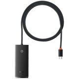 Baseus Lite Series Hub 4v1 USB-C do 4x USB 3.0 + USB-C, 1m (črna), (20773757) | Shoptok.si