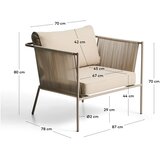 Kave Home Krem/smeđe-siva metalna/podstavljena vrtna fotelja Zivia – | shoptok.hr