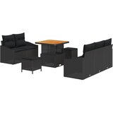 vidaXL 8-dijelni vrtni sofa set s jastucima crna poliratan akacija, 2-sjedalni vrtni sofa s jastucima crni poliratan, 3-dijelni vrtni set za objed s jastucima crni poliratan akacija | shoptok.hr