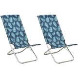 vidaXL sklopive stolice za plažu od tkanine 2 kom s uzorkom lišća | shoptok.hr