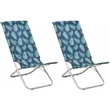 vidaXL sklopive stolice za plažu od tkanine 2 kom s uzorkom lišća