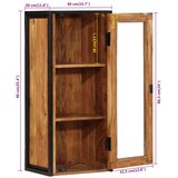vidaXL Stenska kopalniška omarica 40x30x90 cm akacijev les in železo | Shoptok.si