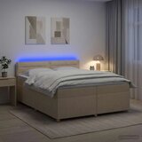 Boxspring krevet s madracem Krem 200 x 200 cm Tkanina - Krem 200 x 200 cm Dizajn linija | shoptok.hr