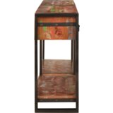 vidaXL Konzolni stolovi Set od 2 s ladicama, Višebojno čvrsto obnovljeno drvo, konzolni stol s ladicama 160x33x75 cm Čvrsto obnovljeno drvo | shoptok.hr