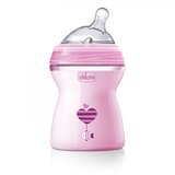Chicco flaša plastična nat feel 250ml roze 2m+ silikon | ePonuda.com