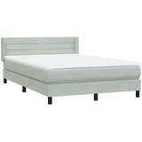 vidaXL Box spring postelja z vzmetnico svetlo siva 160x210 cm žamet | Shoptok.si