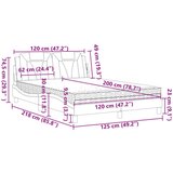  Krevet s madracem boja cappuccina 120 x 200 cm od umjetne kože | shoptok.hr