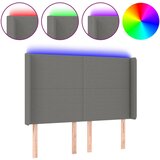 Maison Chic led posteljno vzglavje - vzglavna omarica - nočna omarica temno sivo 147x16x118/128 cm blago, (21709479) Cene